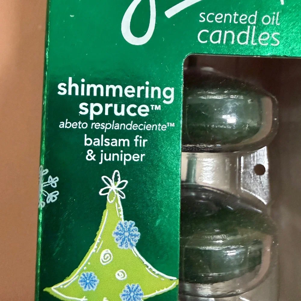 Glade Shimmering Spruce Scented Oil Candle Refills 4ct Winter Collection 2012